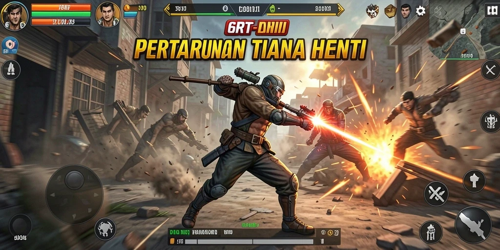 Tangkapan layar menampilkan aksi menegangkan dalam gameplay 6RT.