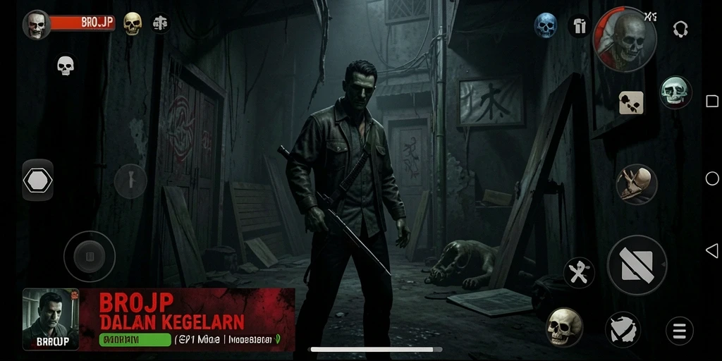 Tampilan gameplay seram di BROJP yang siap menakut-nakuti pemain.