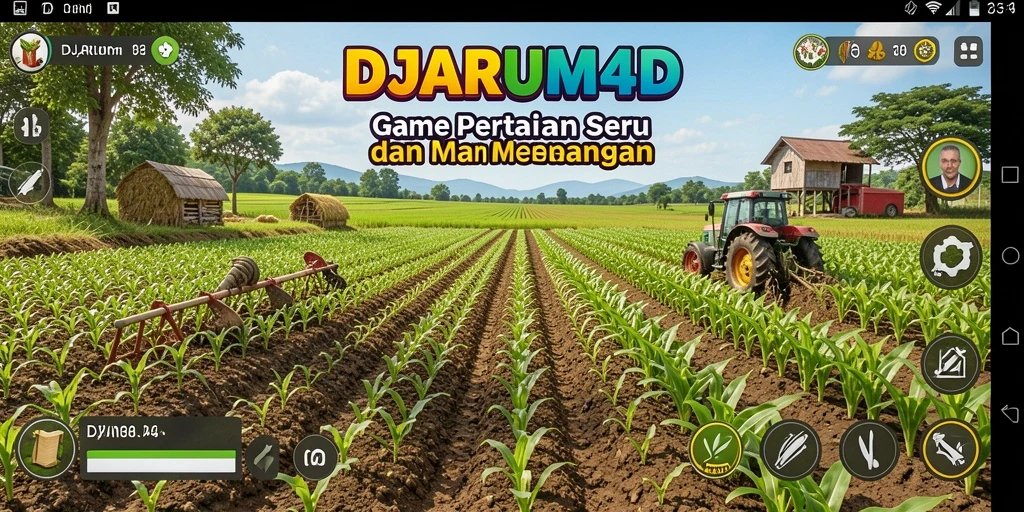 Screenshot gameplay DJARUM4D yang menunjukkan aktivitas pertanian yang menyenangkan.