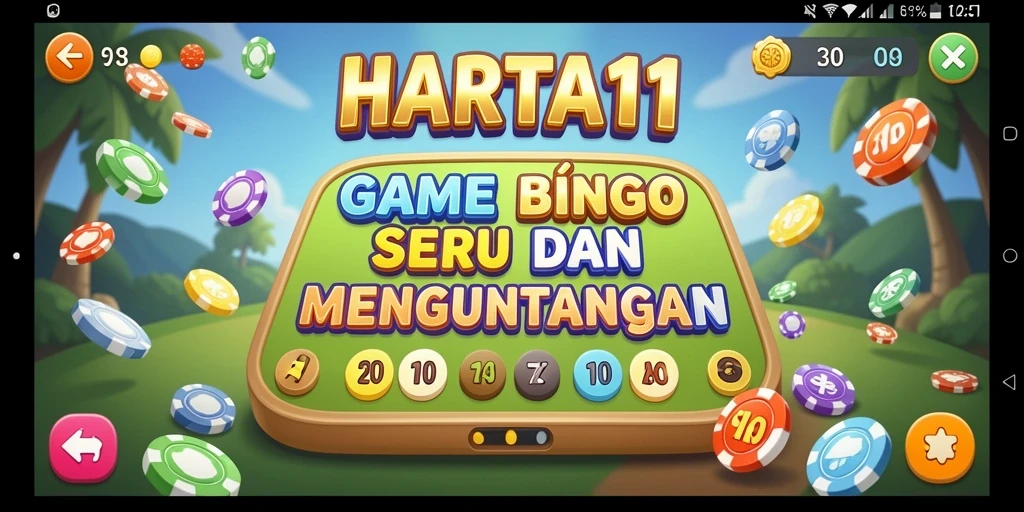 Screenshot gameplay HARTA11 dengan aksi seru permainan Bingo.