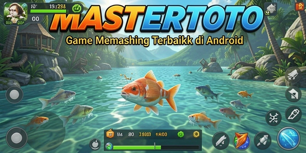 Tampilan gameplay MASTERTOTO yang menampilkan aktivitas memancing yang seru.