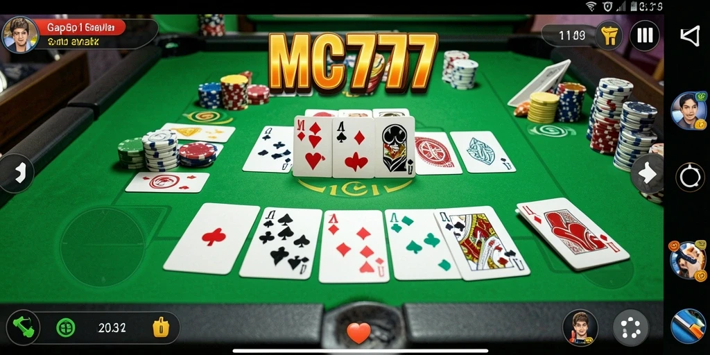Tampilan gameplay Gaple yang seru dalam MC777.