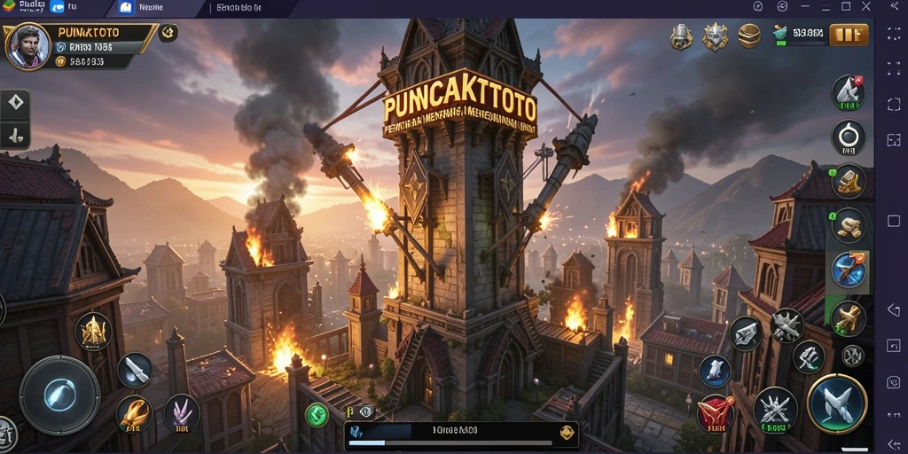 Tampilan menarik dari gameplay Tower Defense PUNCAKTOTO.