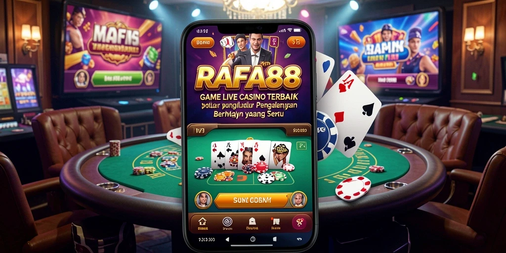Screenshot gameplay RAFA88 yang menampilkan suasana Live Casino yang seru.
