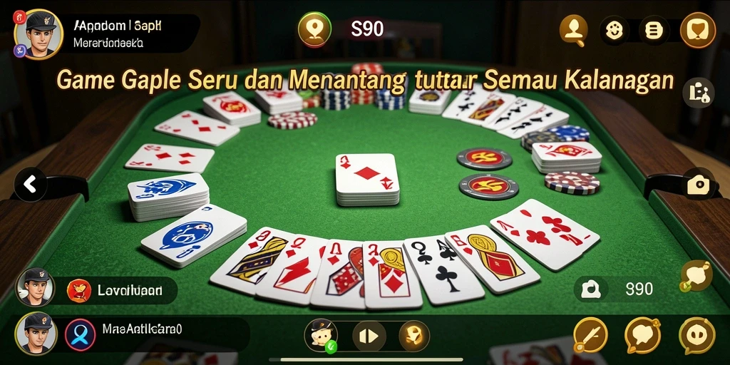 Tampilan gameplay S80 yang menarik dengan suasana permainan Gaple yang seru.
