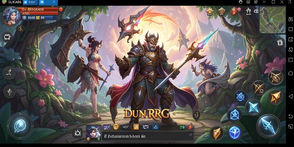 Screenshot utama SUKA86 menampilkan karakter dalam pertempuran epik.