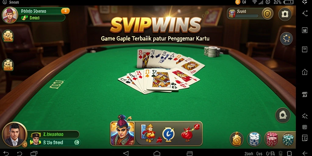 Screenshot gameplay SVIPWINS yang menampilkan serunya bermain Gaple.