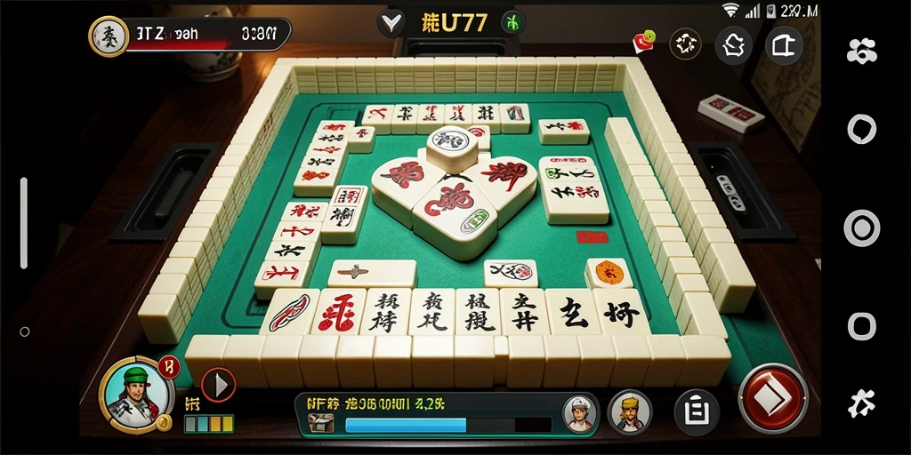 Tampilan gameplay menarik dari UT77 dengan desain Mahjong yang detail.